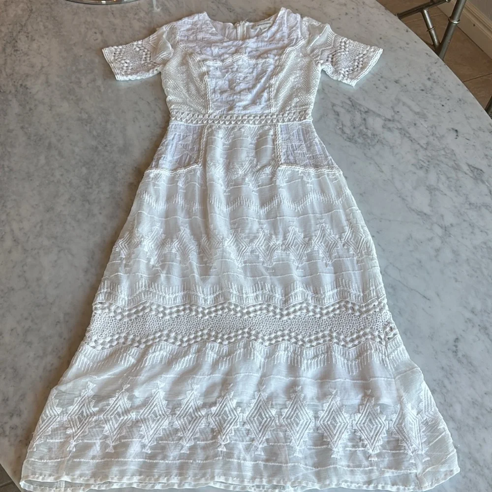 Anthropologie Eri + Ali White Swann Dress - Picture 6 of 12
